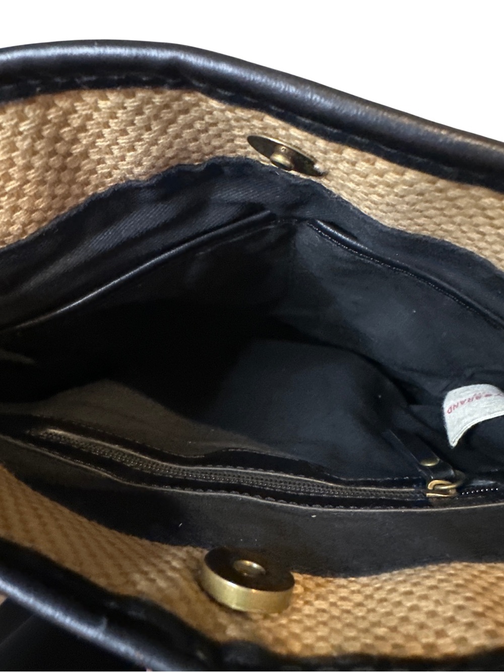 Lucky Brand Black and Tan Jute Woven Crossbody - Picture 4 of 4